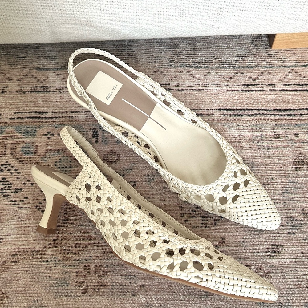 Dolce Vita Woven Slingback Heels - Picture 7 of 10